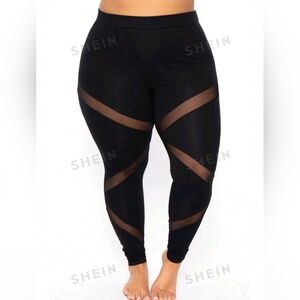 Plus, Size Mesh Splice Leggings
